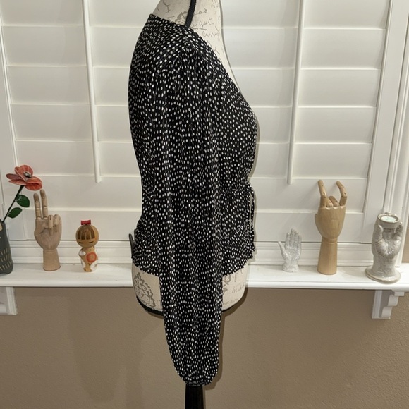 Zara Pleated Polka Dot Top - Picture 3 of 11